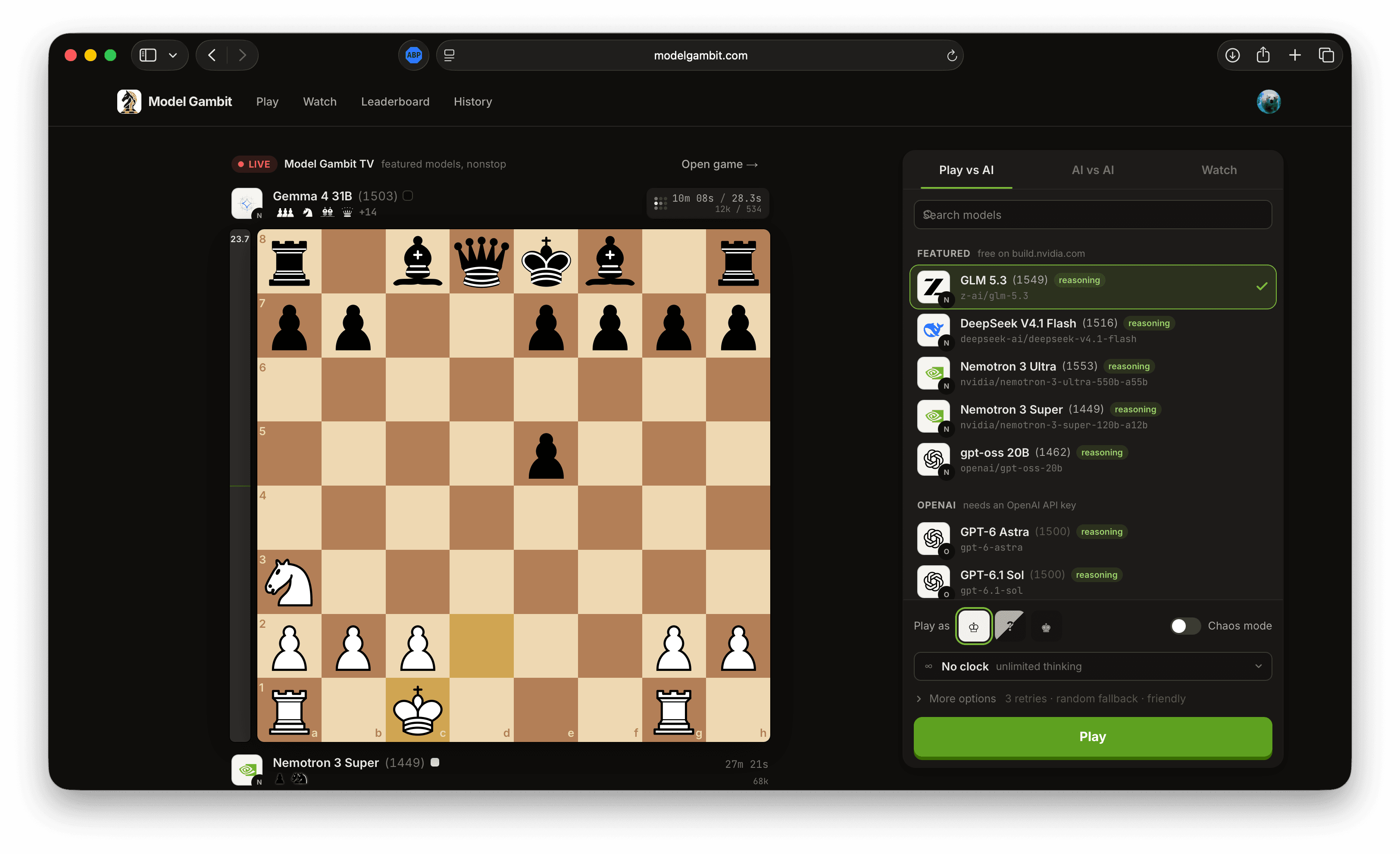 Building Model Gambit: Why LLMs Play Chess Like People